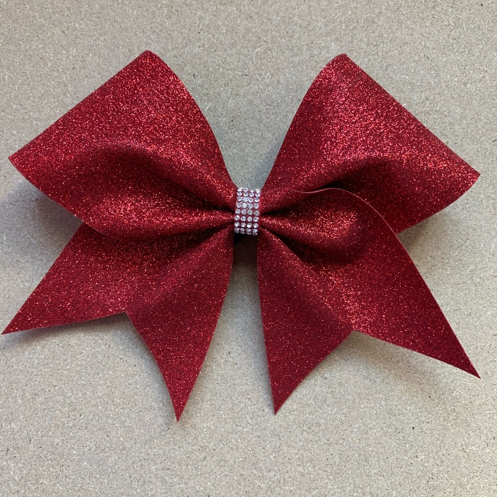 Ruby Red Sparkle Cheer Bow